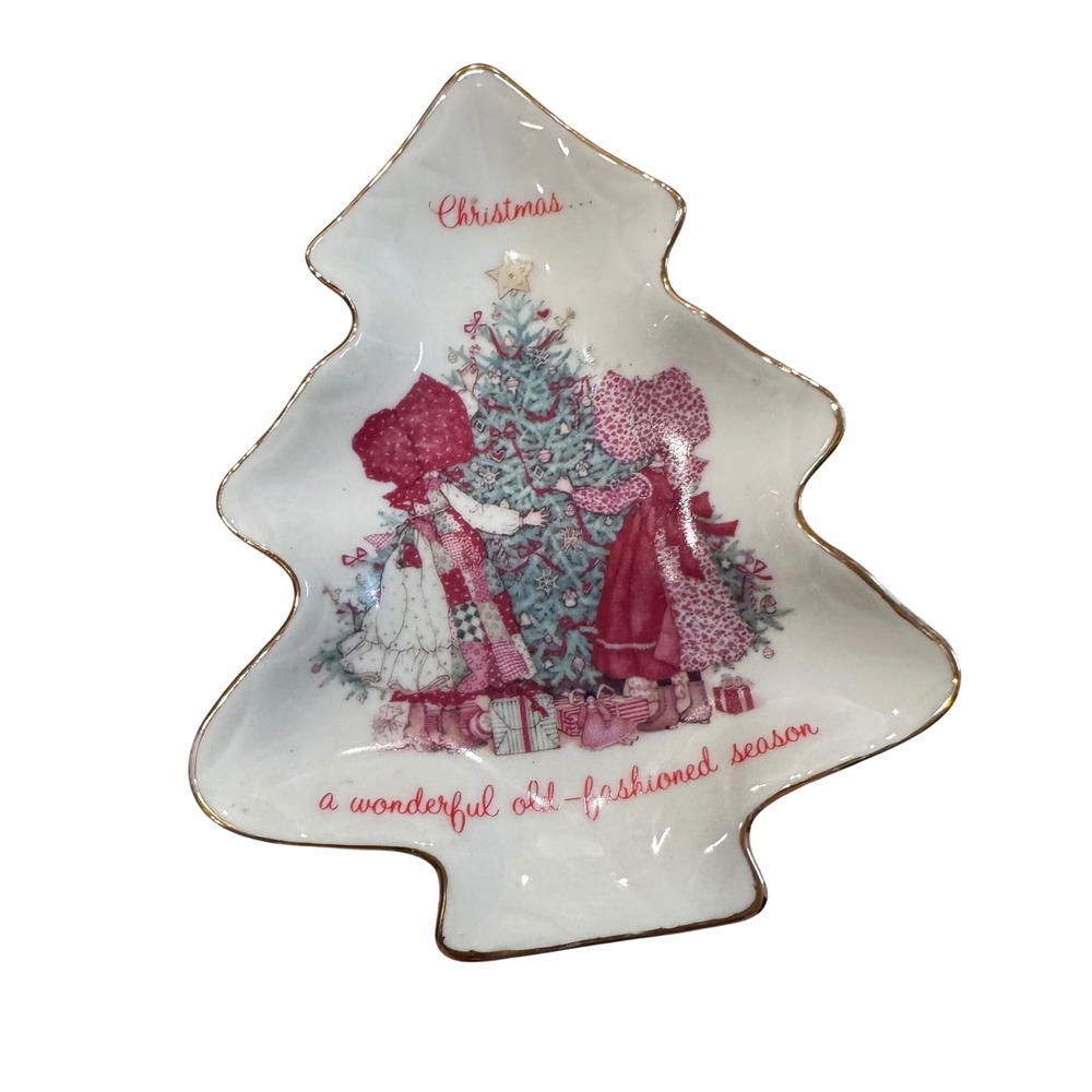 Designer‎ Collection Christmas Tree Shaped Trinket Dish Holly Hobby Vintage
